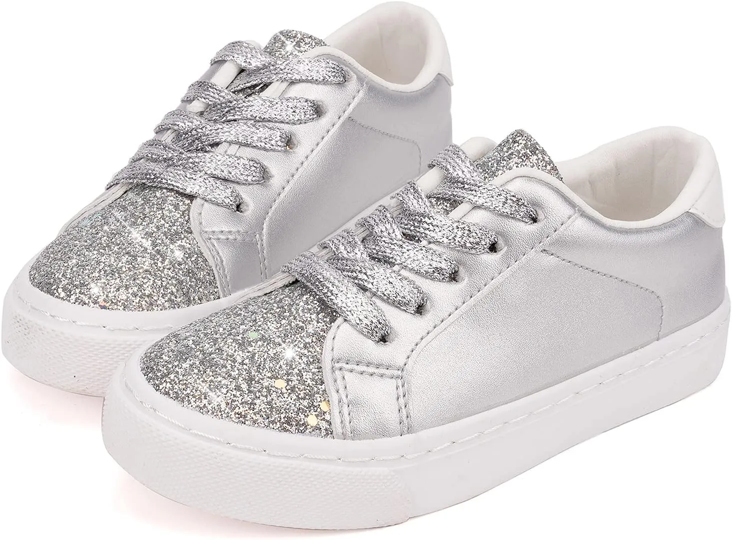 ToandonToddler Kids Sneakers Sparkle Fashion Glitter Sequins Canvas Shoes