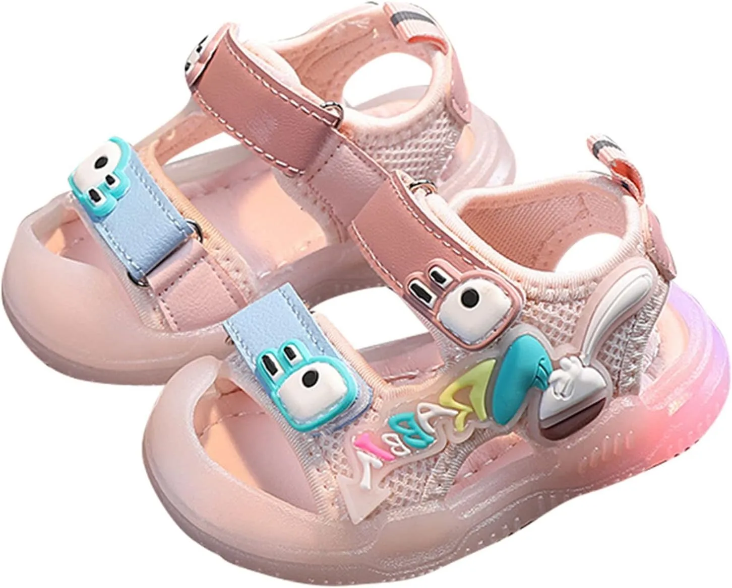 Toddler Boys Jelly Sandals Sole Non Slip Baby Infant Newborn 2 Strap Shoes Adjusted Hook Loop Soft Cute Casual Shoes