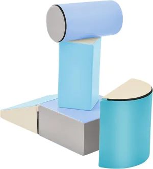 Toddler Indoor Climb and Crawl Activity Playset, 5-Piece Foam Climbing Blocks with Slide Ramp, Safe Indoor Play Gym Equipment for Kids Crawling and Sliding