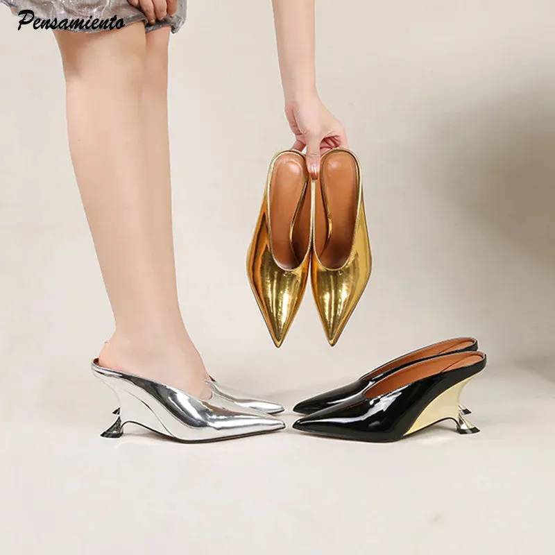 Toe – Wedge Customer satisfaction Advanced Heels Pointed Platform Mules 2024 Party