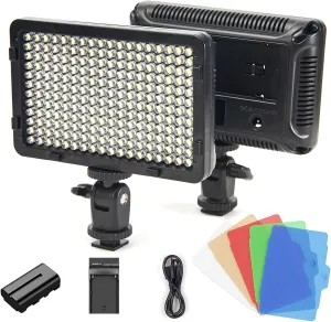Tolifo PT-216S Video Light on Camera, 13W LED Panel Light with 2200mAh Li-ion Battery and Charger 5 Color Filters, Dimmable Ultra Bright Photo and Video Lighting, Fill Light, Photography Lighting