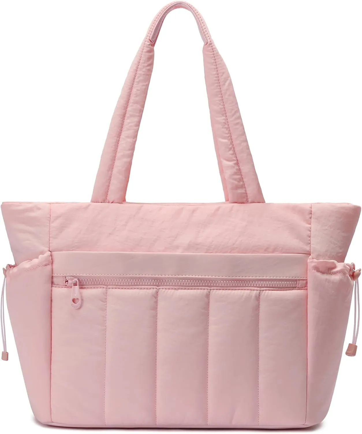 Tote Bag for Women, Lightweight Puffer Tote Bag with Compartments, Quilted Shoulder Bag Handbag with Zipper for Work