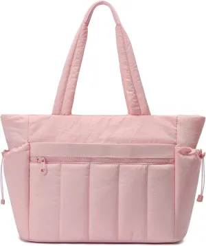 Tote Bag for Women, Lightweight Puffer Tote Bag with Compartments, Quilted Shoulder Bag Handbag with Zipper for Work