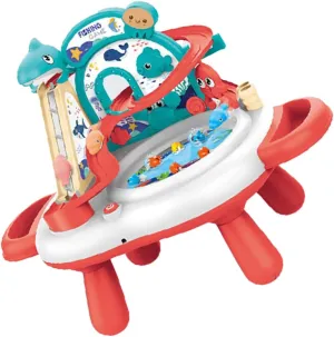 Totority 1set Interactive Fishing Game Toy Upgraded Water Fun for Boys and Girls Sliding Rail and Rotating Board Birthday for No Battery Required USB Rechargeable