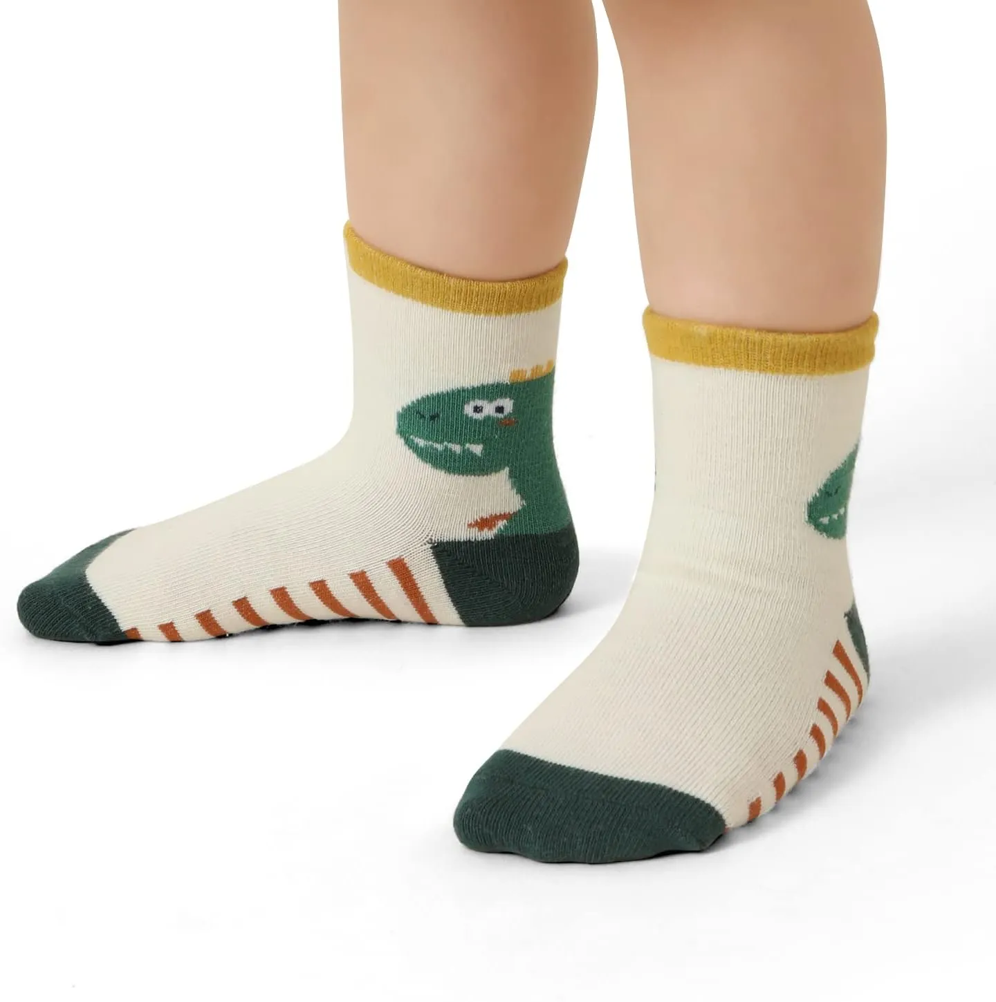 Tphon Non Slip Kids Toddler Socks with Gripper - 12 Pairs Anti Skid Socks for Boys & Girls, Ages 1-7