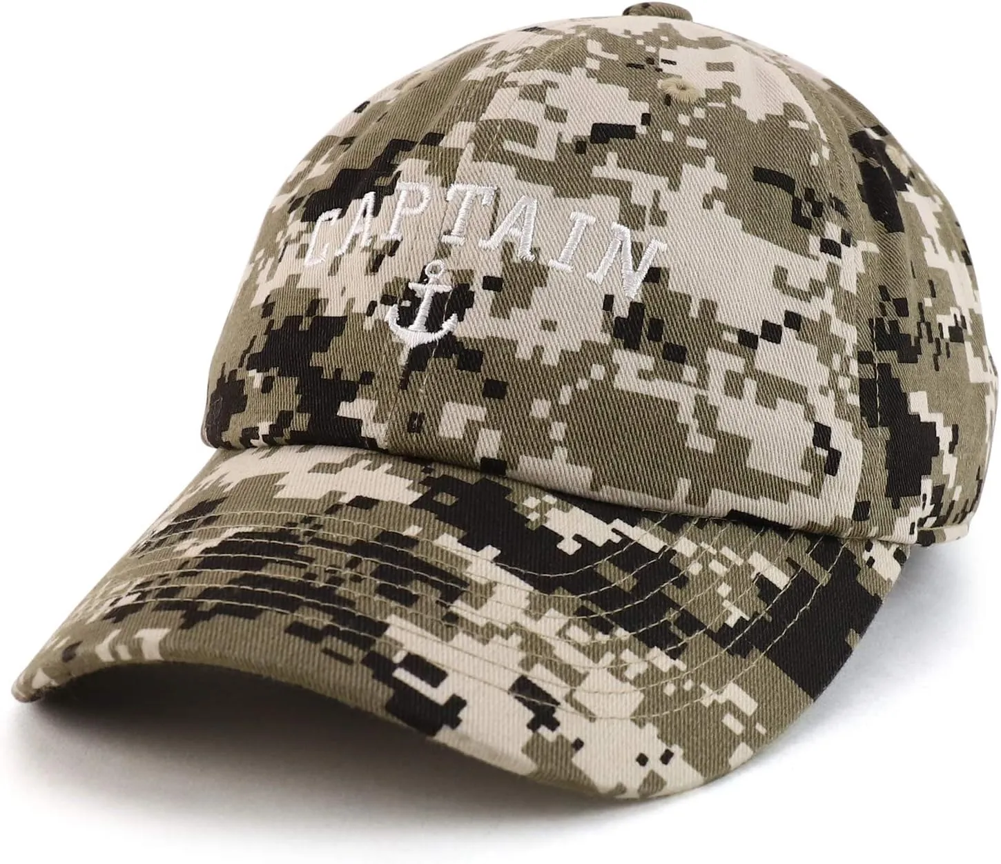Trendy Apparel Shop Captain Anchor Embroidered Soft Crown 100% Brushed Cotton Cap