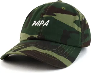 Trendy Apparel Shop Papa Embroidered Soft Crown 100% Brushed Cotton Cap