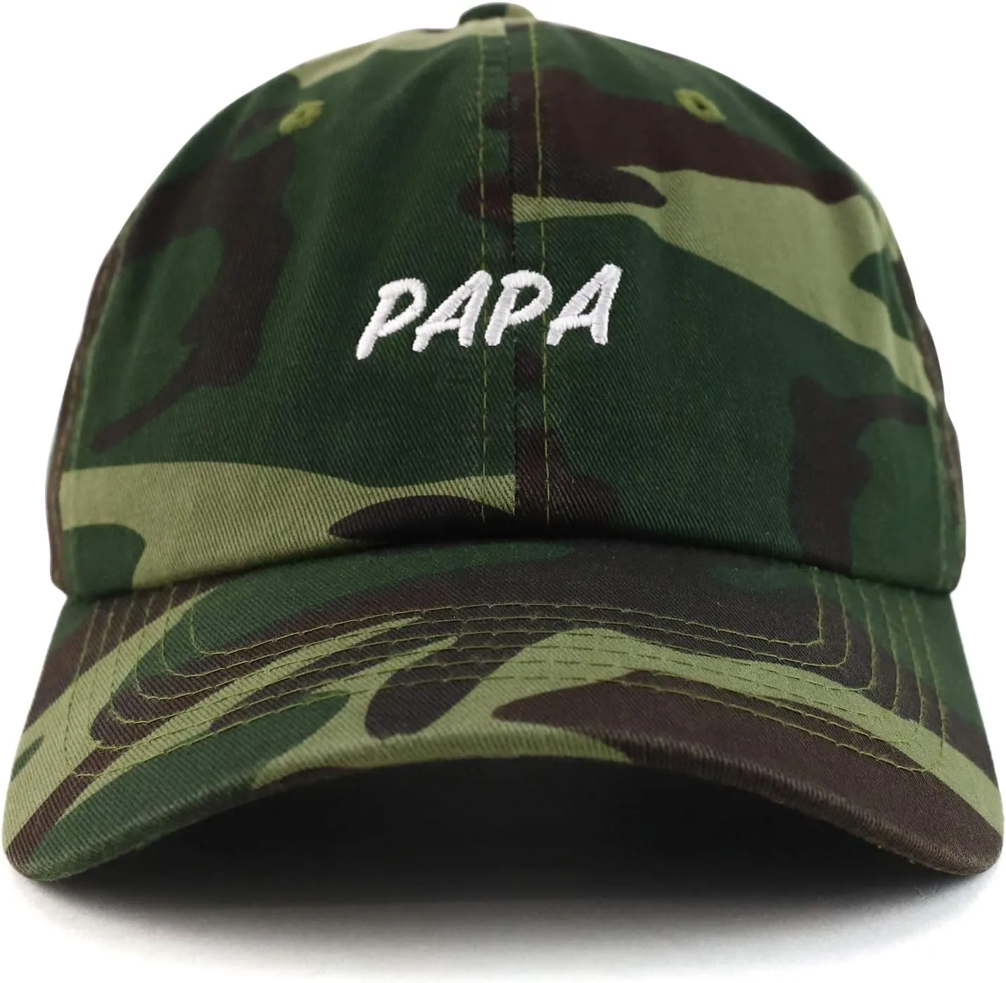 Trendy Apparel Shop Papa Embroidered Soft Crown 100% Brushed Cotton Cap