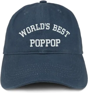 Trendy Apparel Shop World's Best Poppop Embroidered Low Profile Soft Cotton Baseball Cap