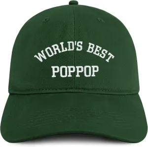 Trendy Apparel Shop World's Best Poppop Embroidered Low Profile Soft Cotton Baseball Cap