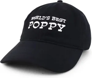Trendy Apparel Shop World's Best Poppy Embroidered Soft Crown 100% Brushed Cotton Cap