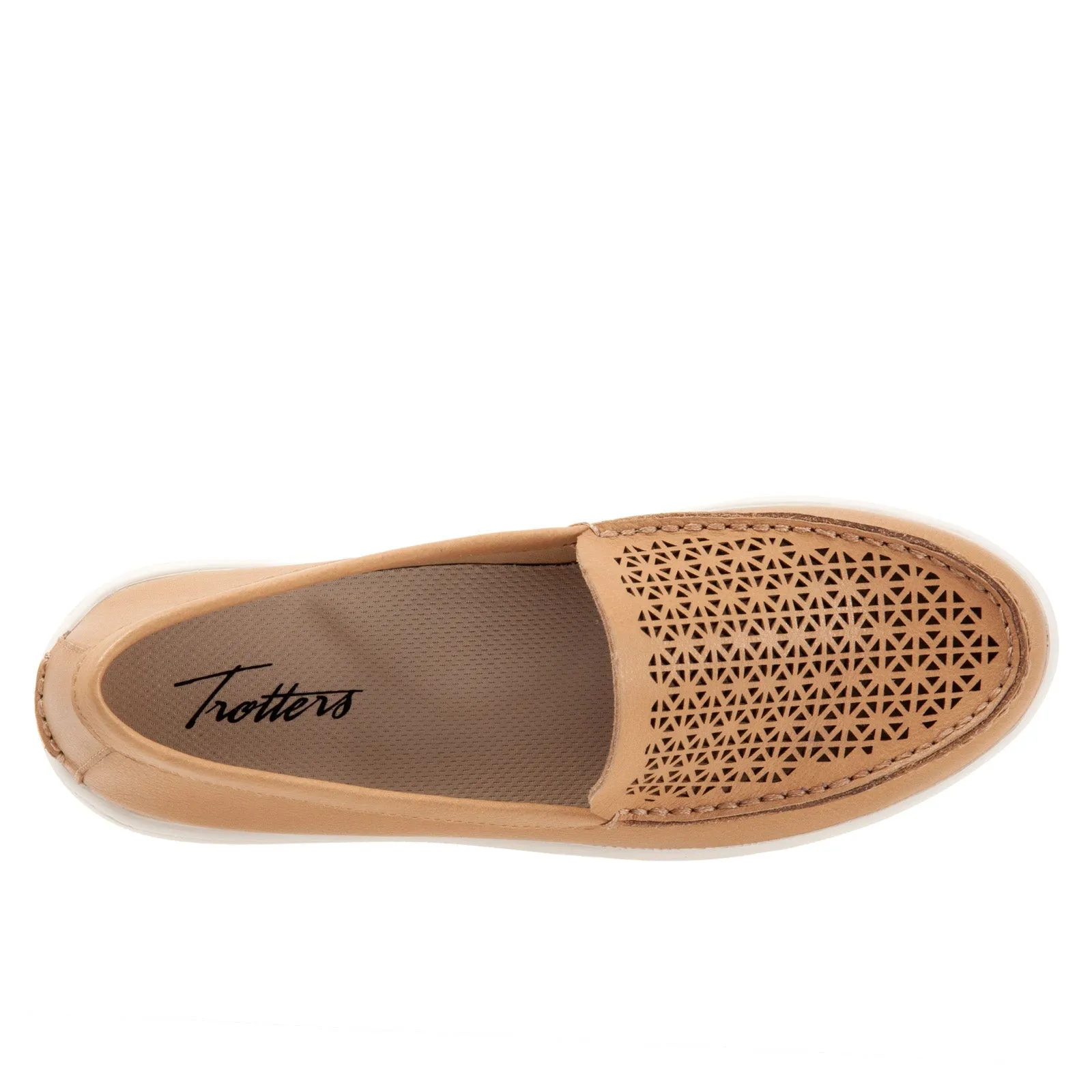 Trotters Audrey T2211-253 Womens Brown Narrow Leather Loafer Flats Shoes