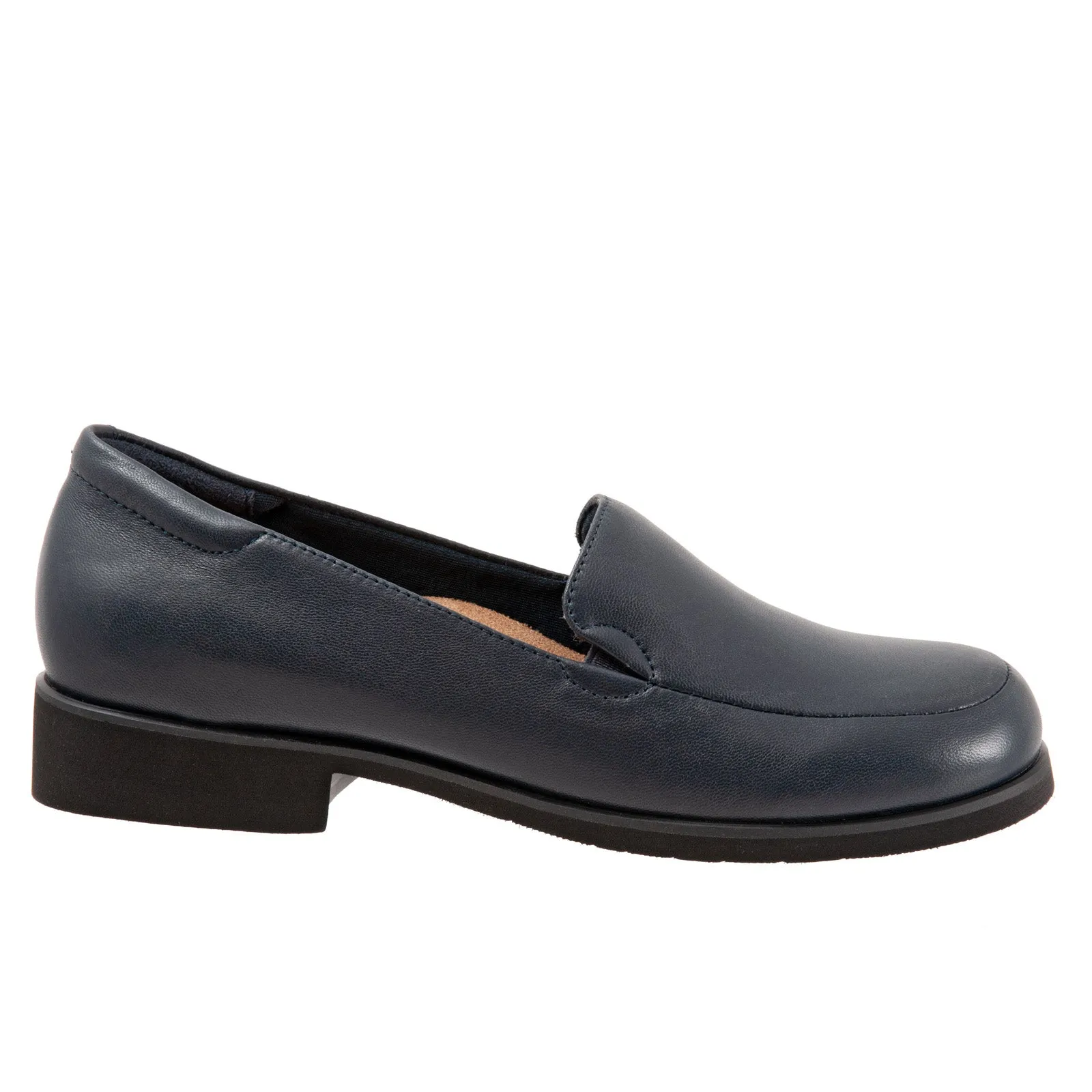 Trotters Jaiden T2058-400 Womens Blue Wide Leather Loafer Flats Shoes