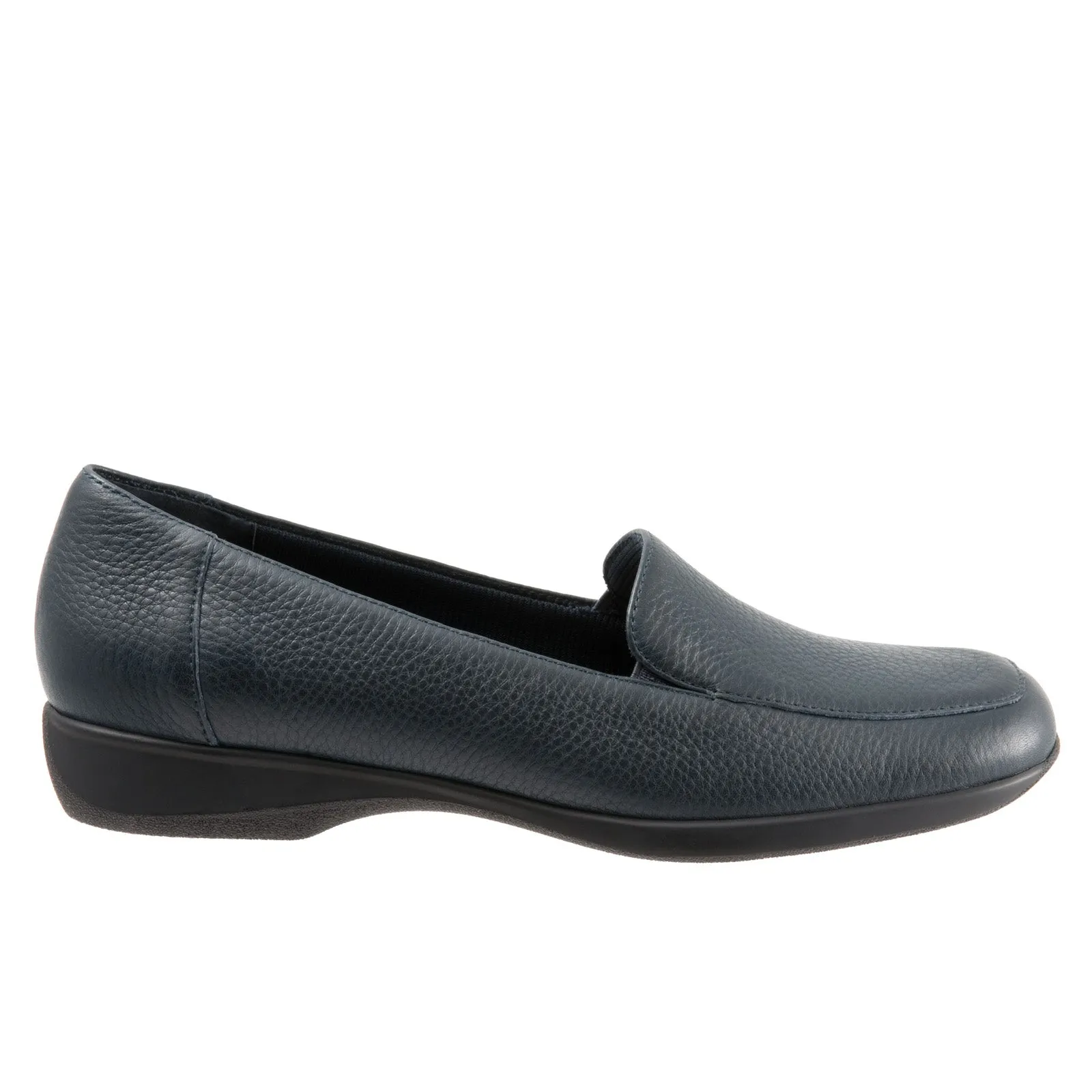 Trotters Jenn T9521-400 Womens Blue Extra Wide Leather Loafer Flats Shoes