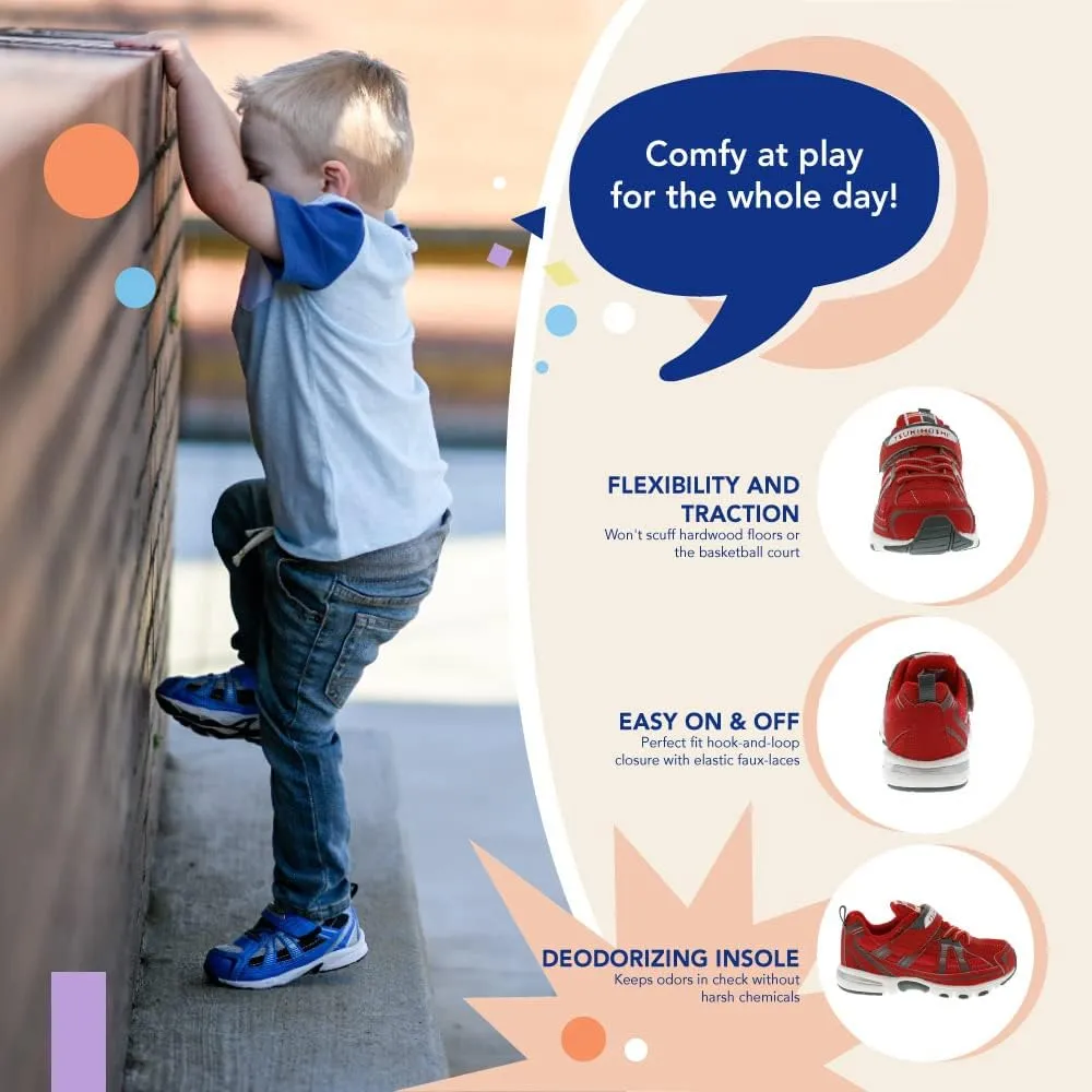 TSUKIHOSHI Storm Kids Shoes - Strap-Closure Machine-Washable Kids Sneakers with Wide Toe Box and Slip-Resistant, Non-Marking Outsoles