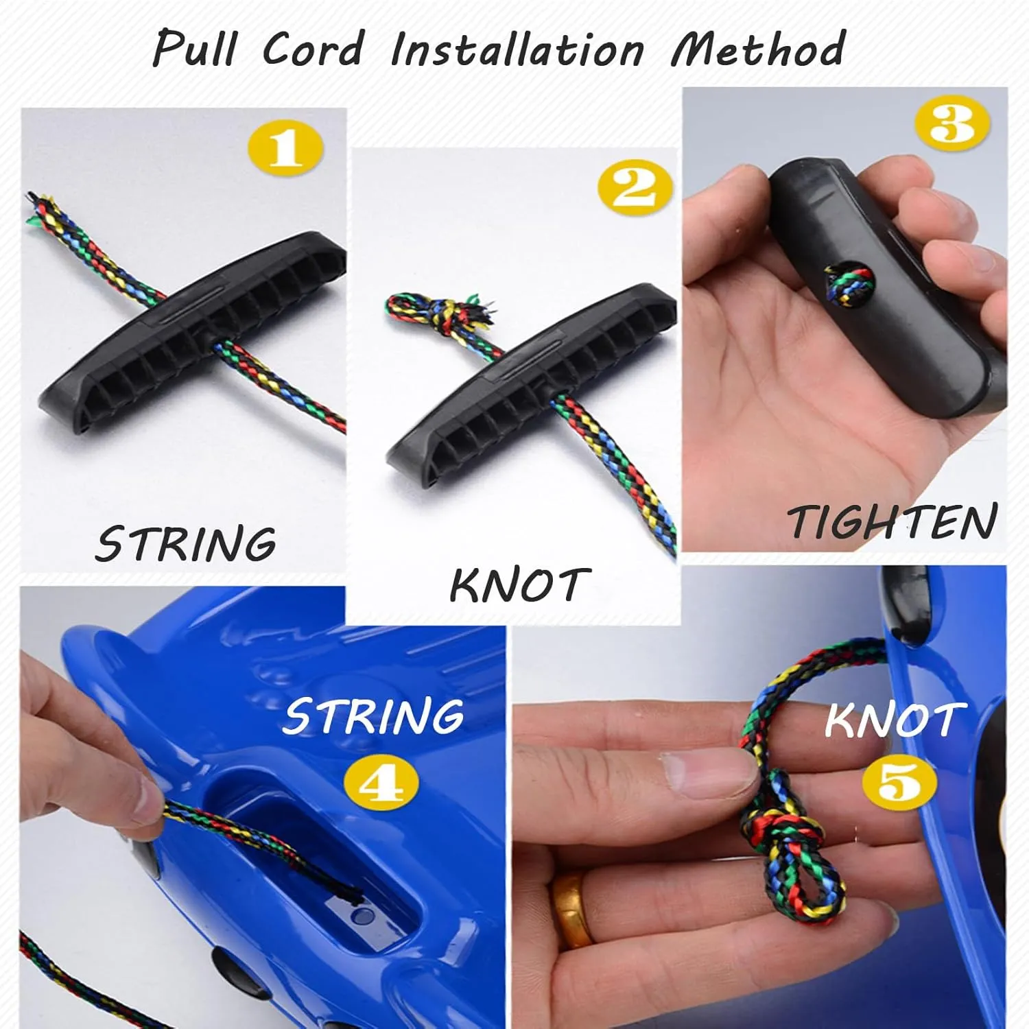 Two-Person, Two-Seater Thickened Sledges, Two-Handle Children's Sledges, Frost-Resistant and Wear-Resistant Sledges, Sledges with Pull Ropes