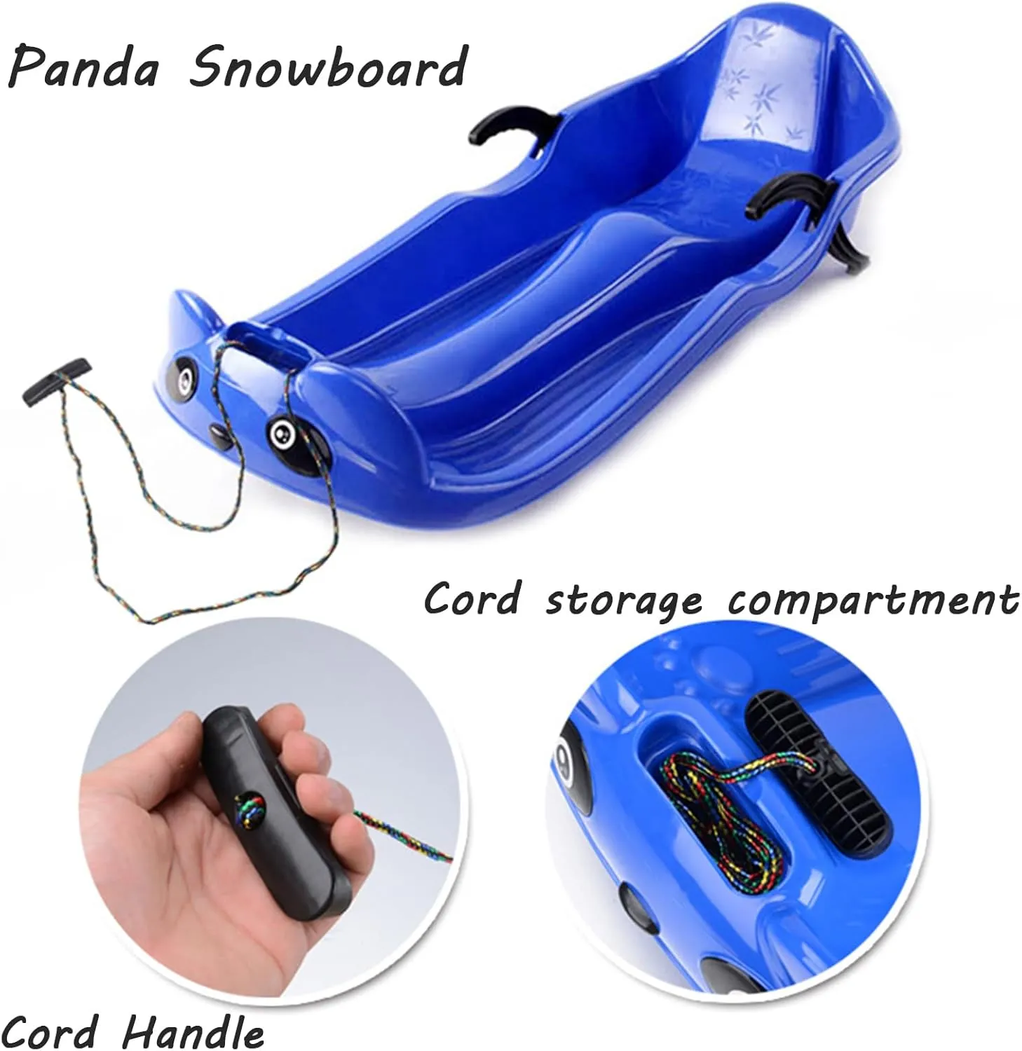 Two-Person, Two-Seater Thickened Sledges, Two-Handle Children's Sledges, Frost-Resistant and Wear-Resistant Sledges, Sledges with Pull Ropes