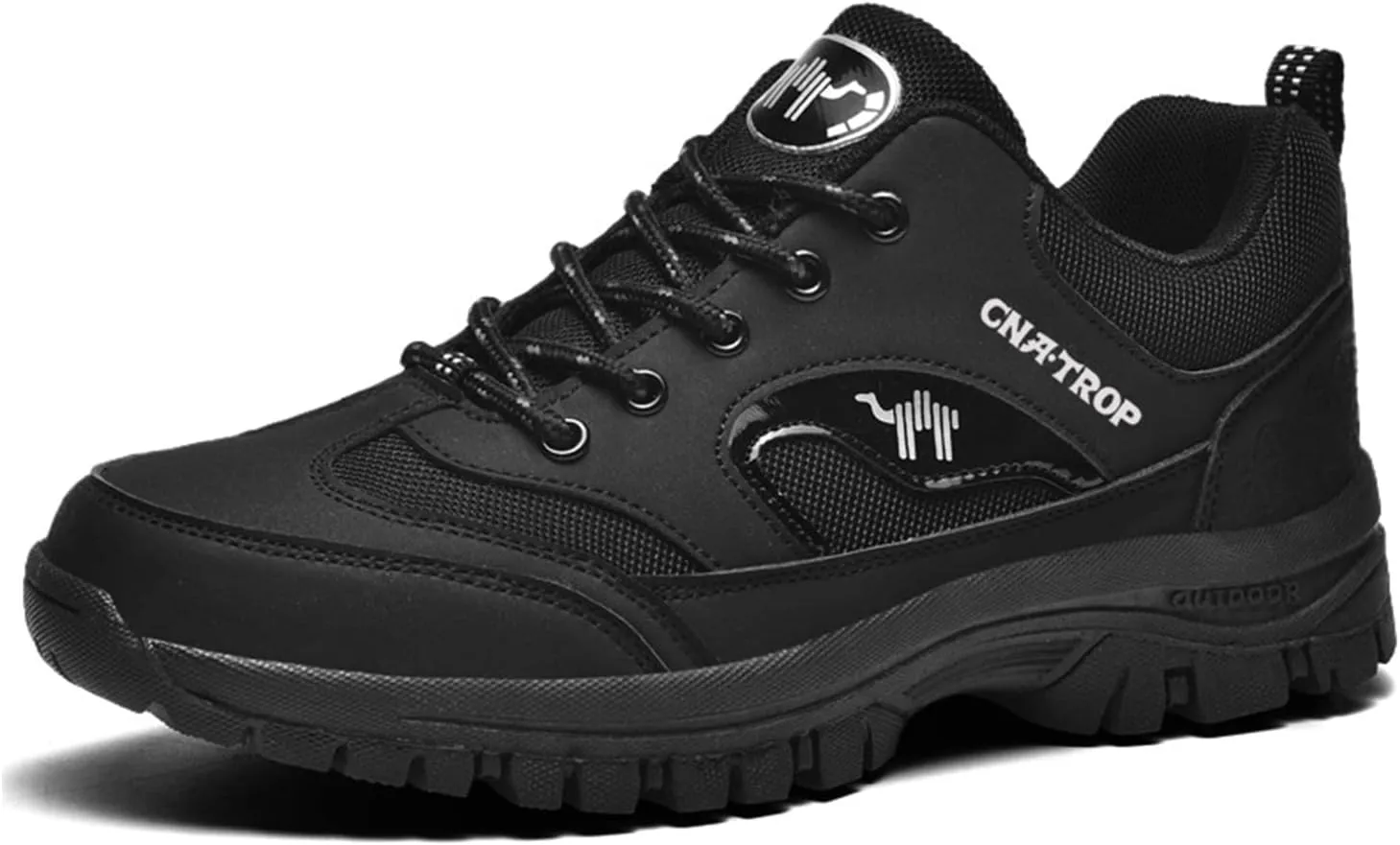 UGOSELEC Men's Low Top Outdoor Walking Hiking Shoes Trekking Sneakers,Comfort Breathable Non-Slip Arch Support Leather Trails Shoes