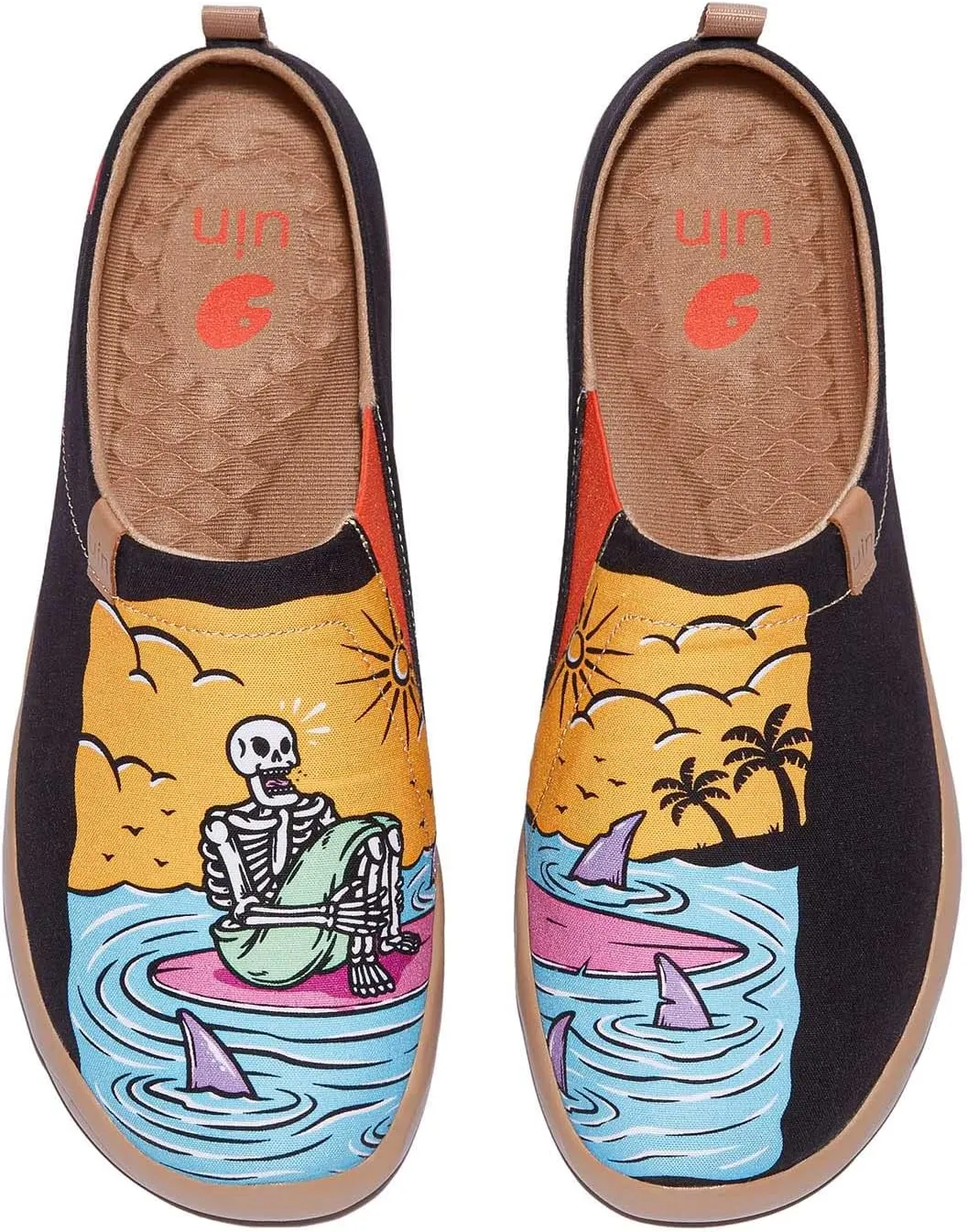 UIN Men's Art Design Travel Shoes Slip On Casual Loafers Stylish Lightweight Comfort Fashion Sneaker