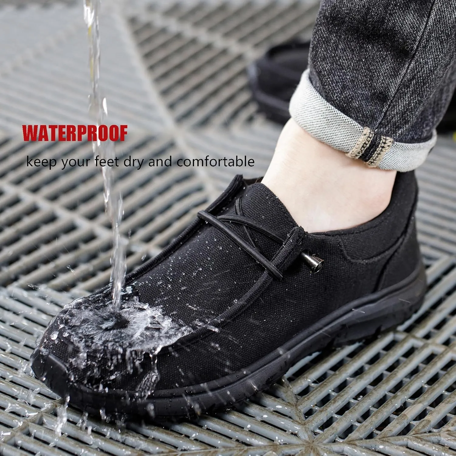 ulogu Non Slip Waterproof Shoes for Men Women丨Oil Resistant Slip On Work Loafers