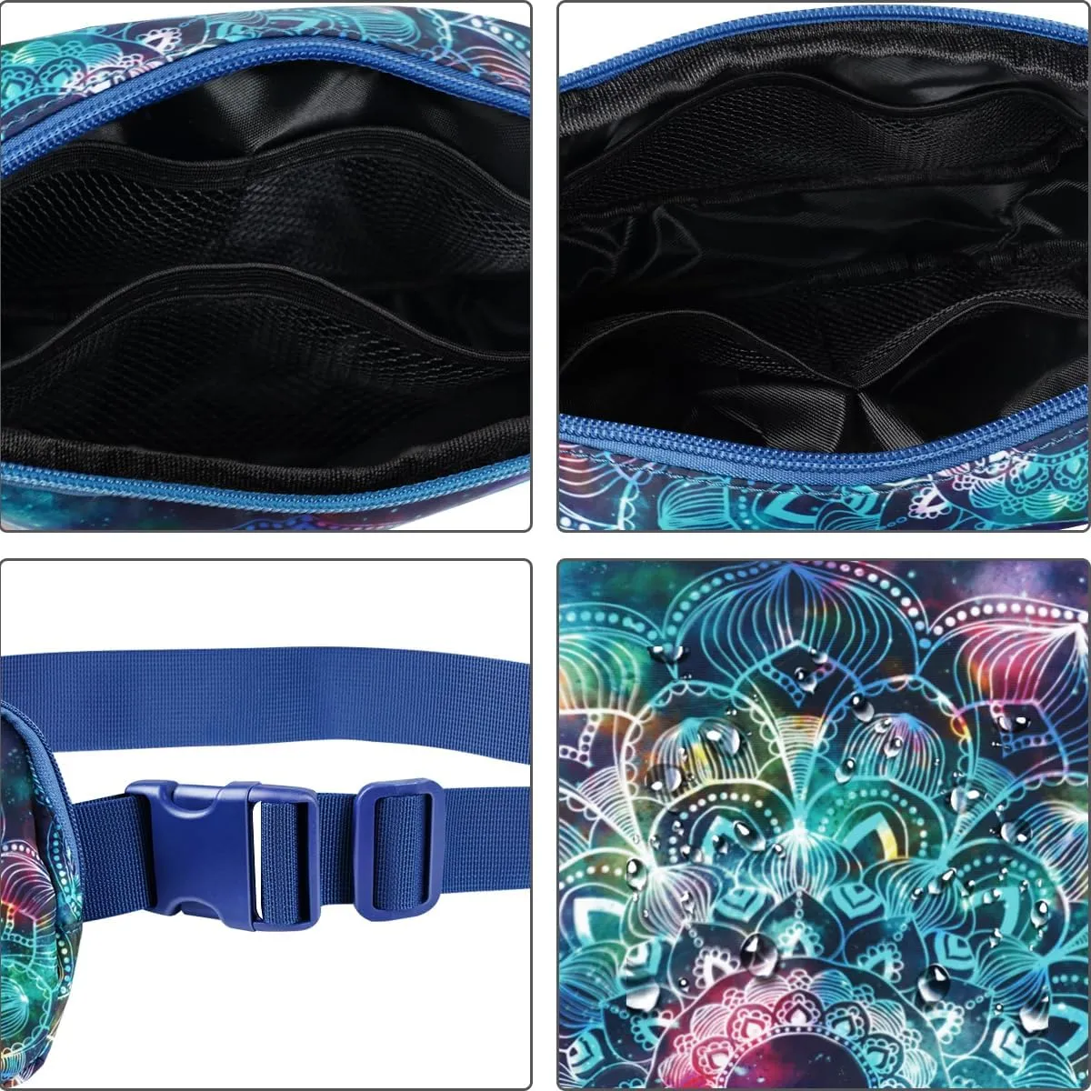 Ultra Lightweight Belt Bag Cute Crossbody Bags for Women Fashion Pattern Waist Packs Waterproof Running Workout Hiking Travel Fanny Pack,Mandala