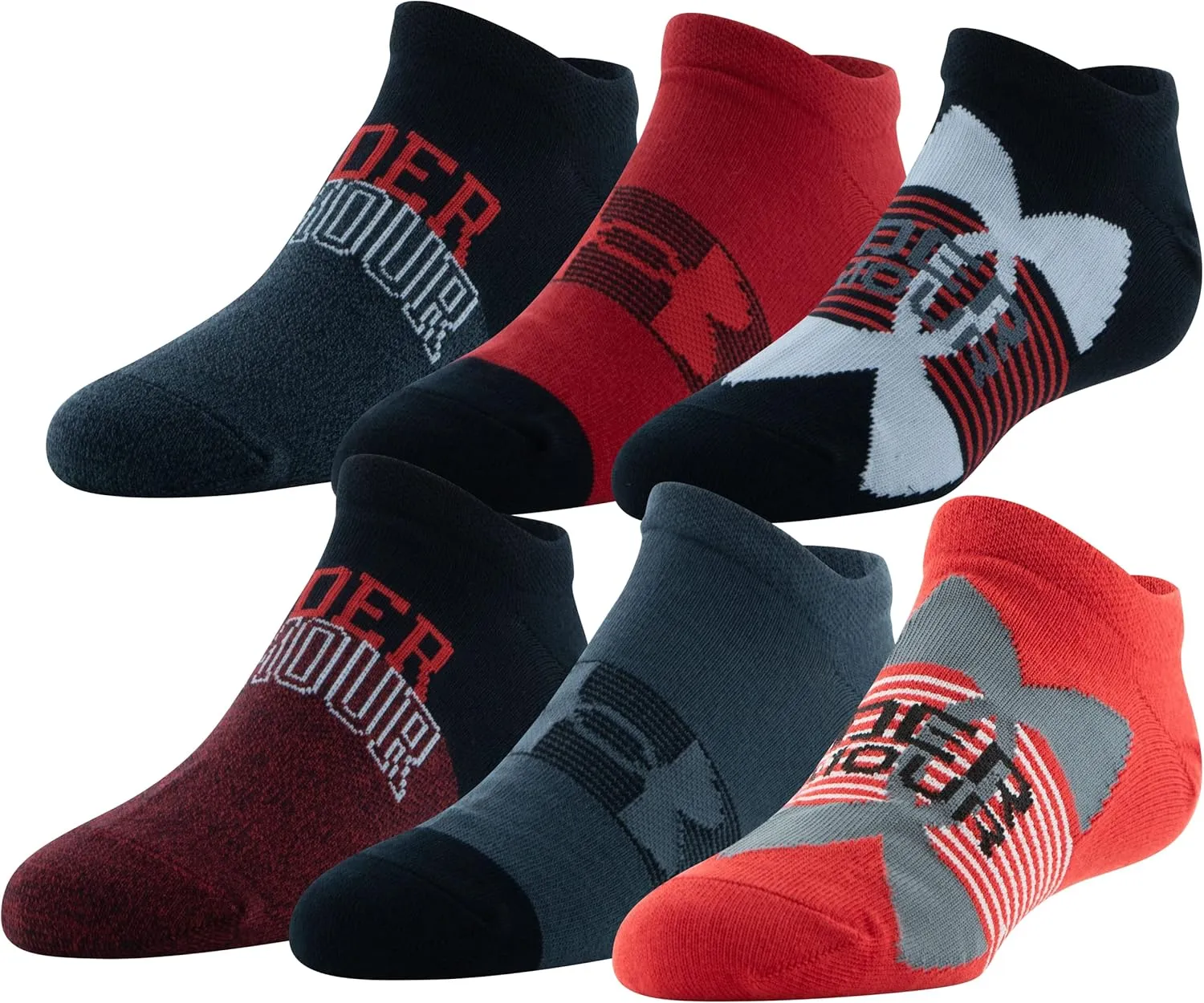 Under Armour Kids' Essential Lite No Show Socks, 6-Pairs