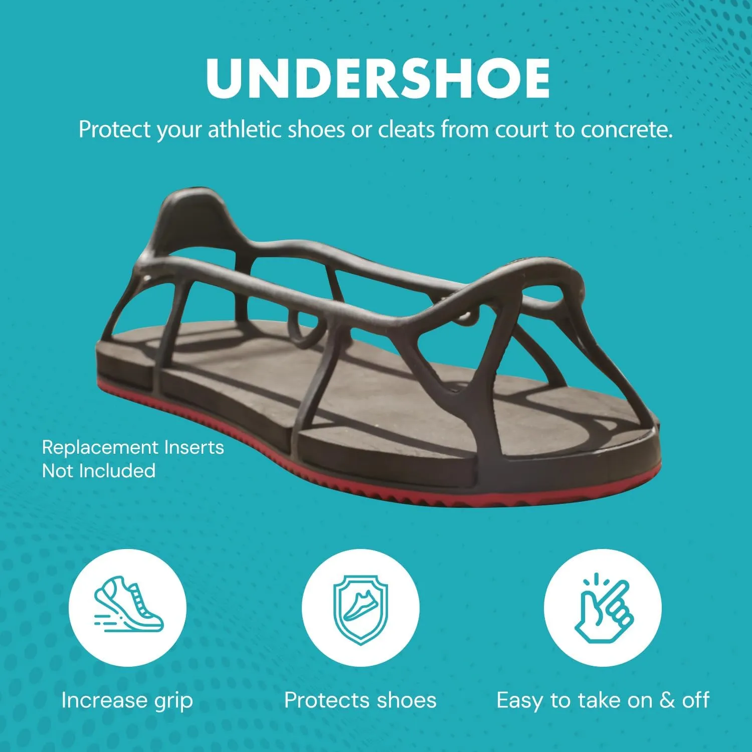 Undershoe Non-Slip Guards for Athletic Shoes & Cleats, Shoe Protective Covers, Court & Field Shoe Grips, Prevents Damage & Slips, Small