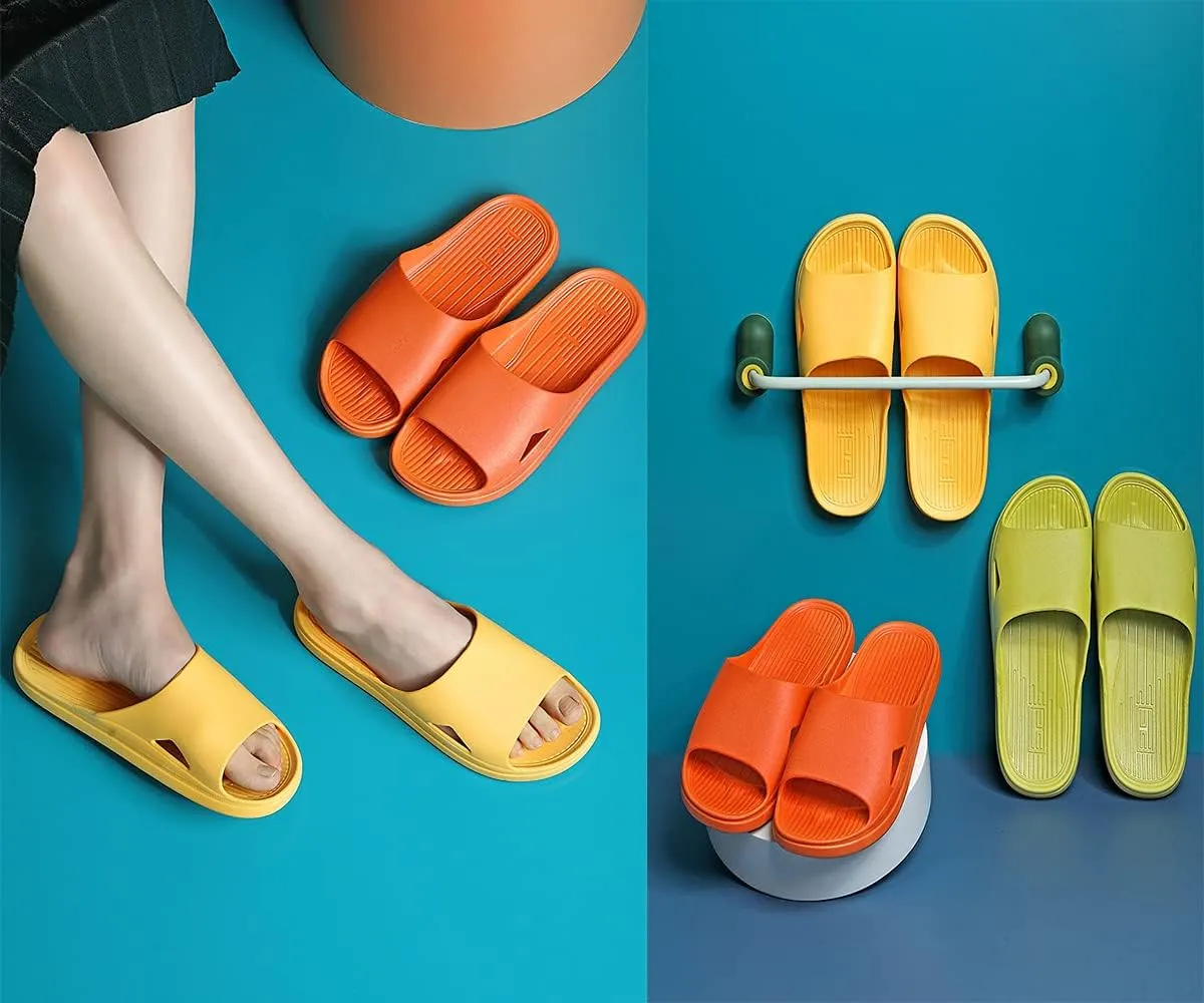 Unisex couple style bathroom indoor home slippers non slip soft comfortable simple slippers