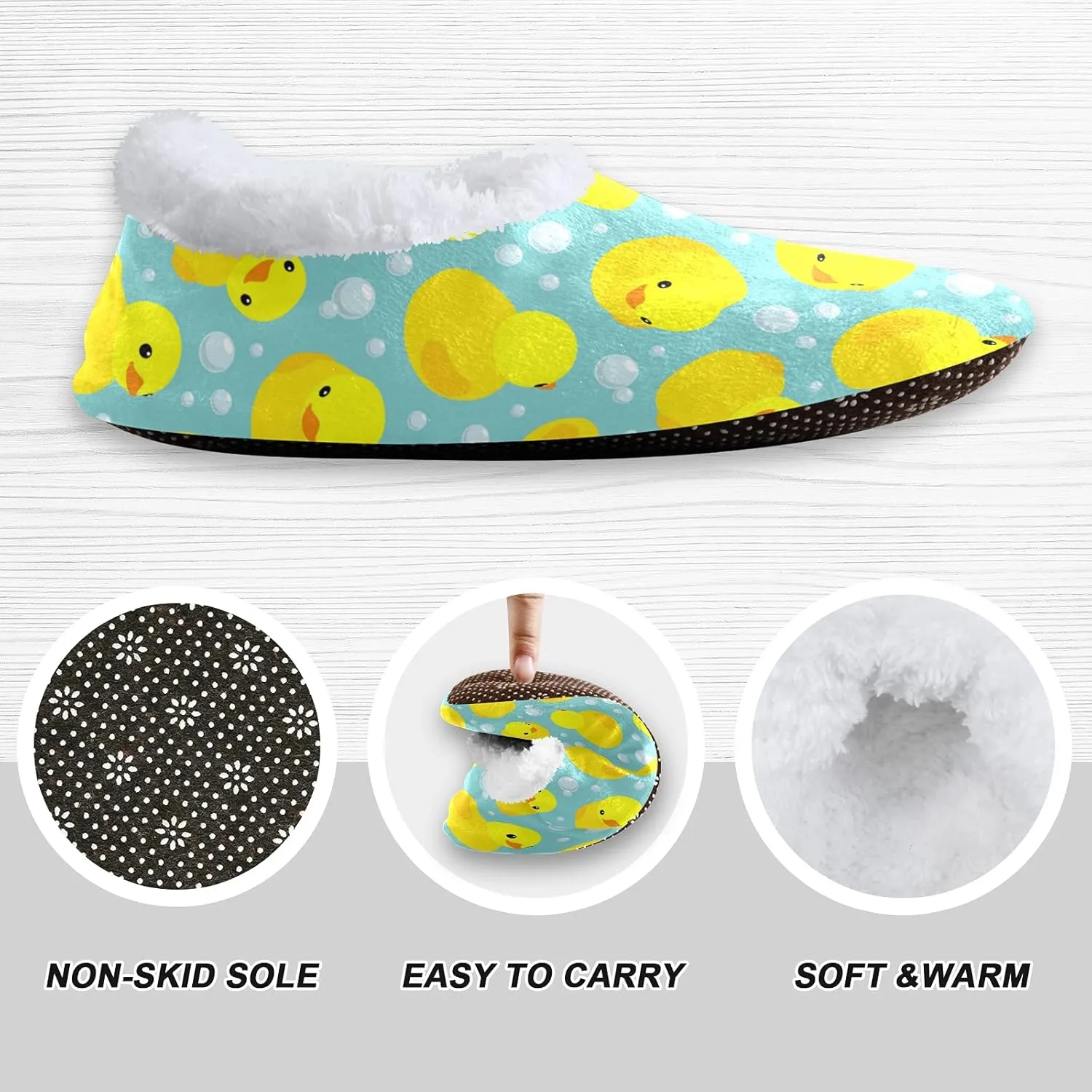 Unisex Fuzzy House Slippers, Warm Fur Lining Shoes, Non-Slip Memory Foam Slippers M-XXL