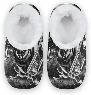 Unisex Fuzzy House Slippers, Warm Fur Lining Shoes, Non-Slip Memory Foam Slippers M-XXL