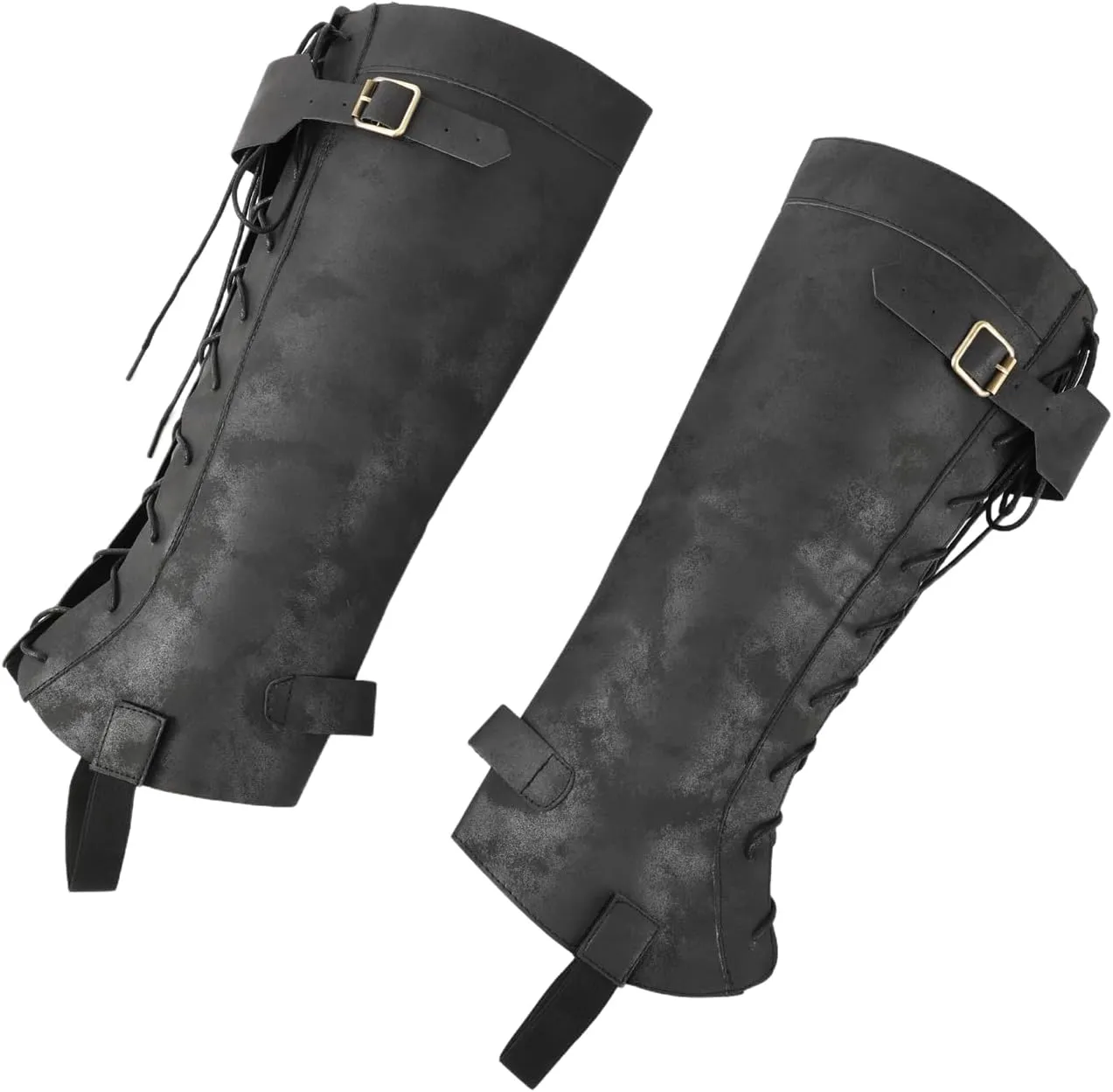Unisex Pirate Boots Covers, Medieval Renaissance PU Leather Steampunk Boots Covers for Halloween Costume