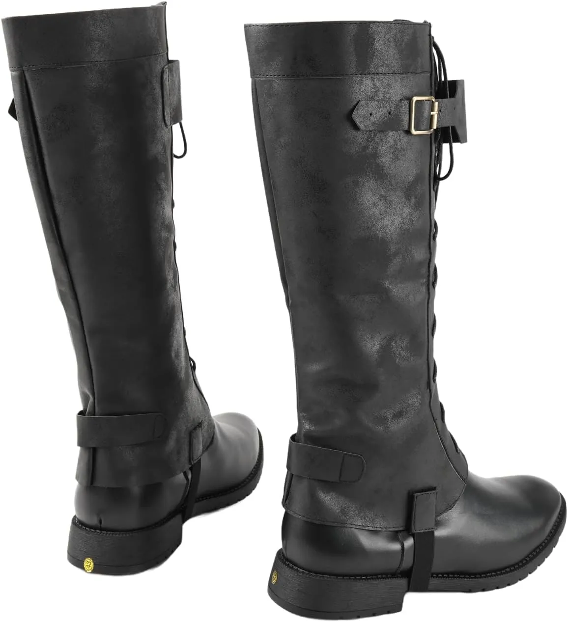 Unisex Pirate Boots Covers, Medieval Renaissance PU Leather Steampunk Boots Covers for Halloween Costume