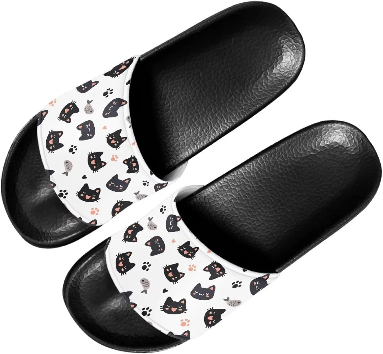 Unisex Slide Sandals with Soft Footbed Comfort Slides for Women and Men, Slide Sandals Leather Size 6-13.5