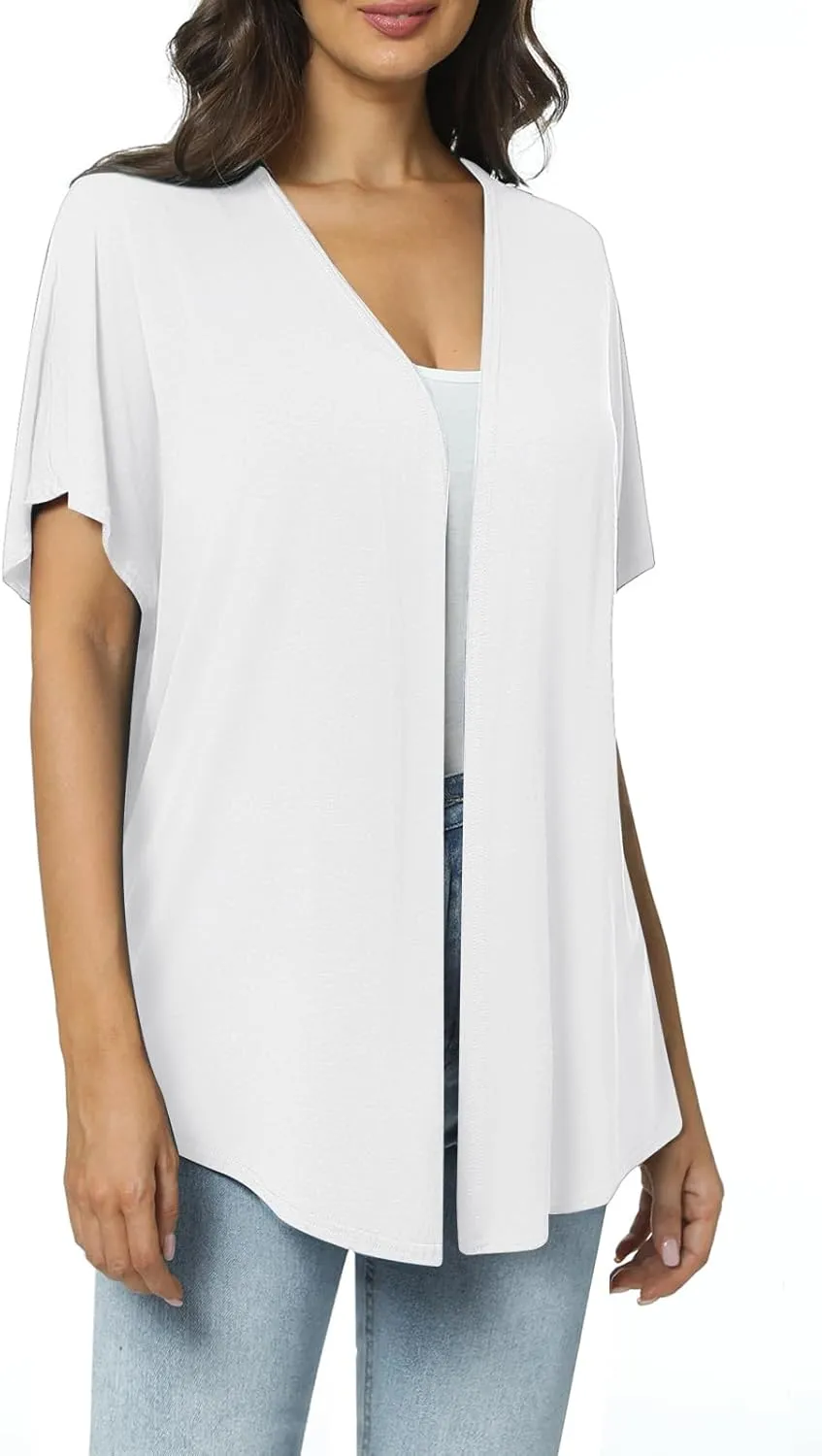 Urban CoCo Women's Lightweight Short Sleeve Kimono Cardigan Casual Cover Ups