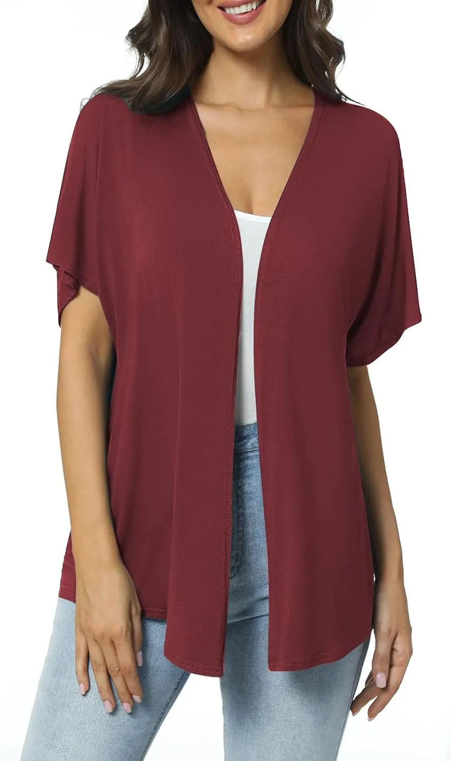 Urban CoCo Women's Lightweight Short Sleeve Kimono Cardigan Casual Cover Ups