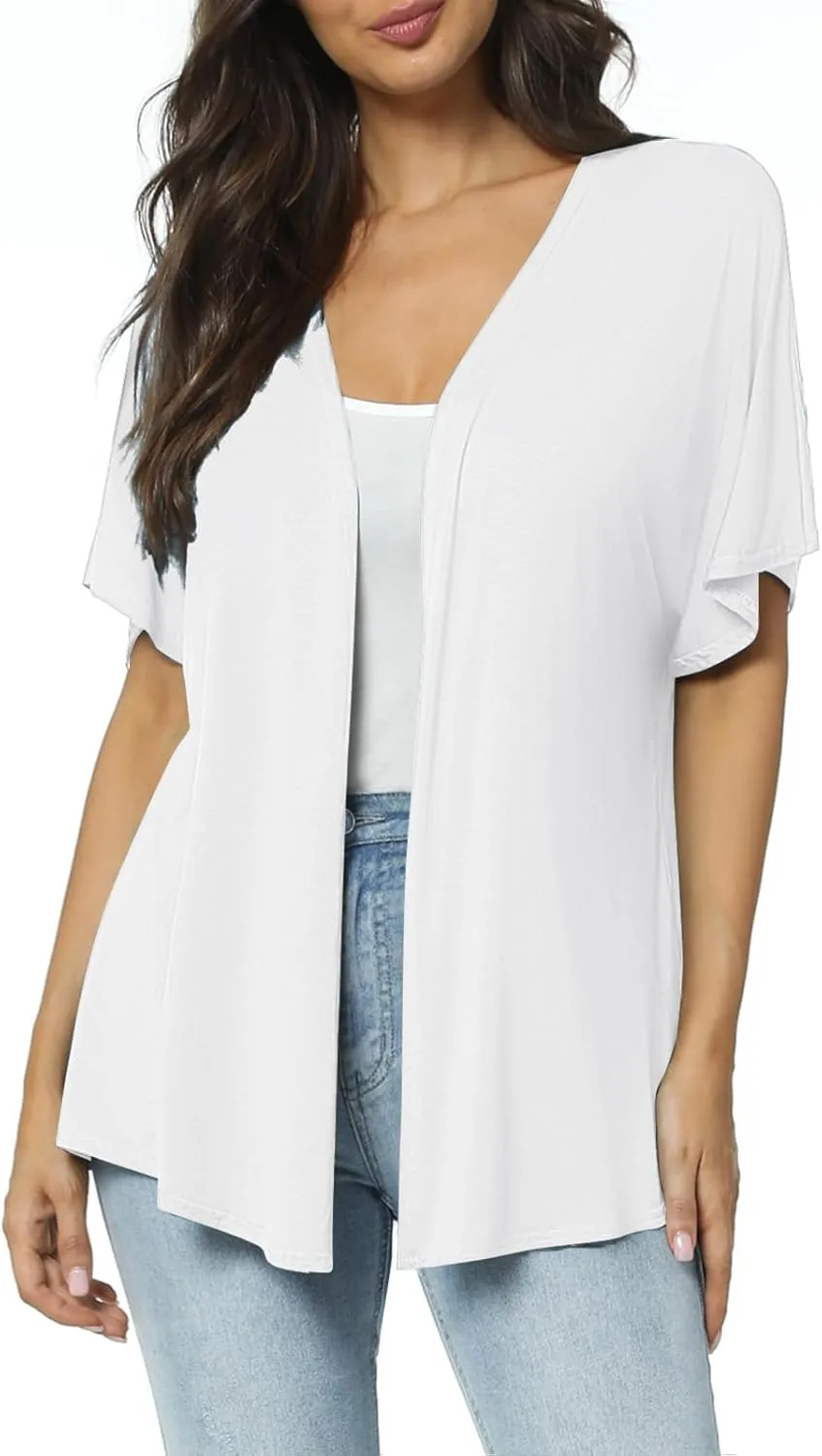 Urban CoCo Women's Lightweight Short Sleeve Kimono Cardigan Casual Cover Ups