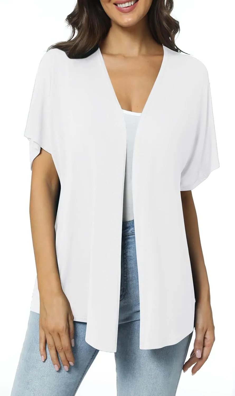 Urban CoCo Women's Lightweight Short Sleeve Kimono Cardigan Casual Cover Ups
