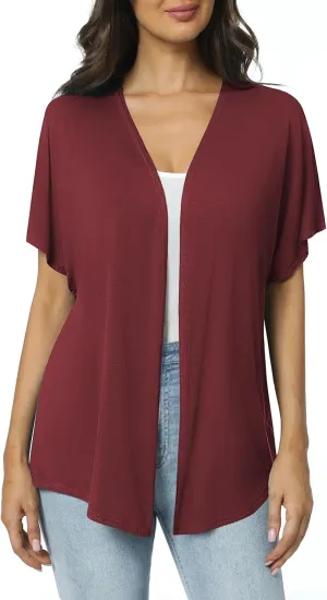 Urban CoCo Women's Lightweight Short Sleeve Kimono Cardigan Casual Cover Ups