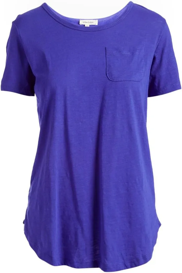 Urban Diction T-Shirts Pack of 4 Women's V-Neck Shirt Loose Essential Solid Colors Basic Scoop Neck Tees 4 Pack Womens Tops