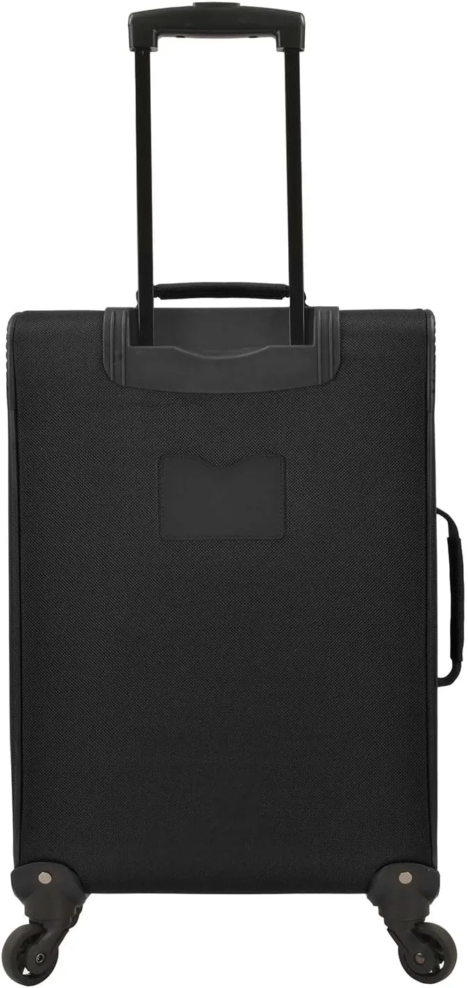 U.S. Traveler Lightweight Rolling 20" Carry On Luggage Softside Suitcase, Black, 4 Wheel