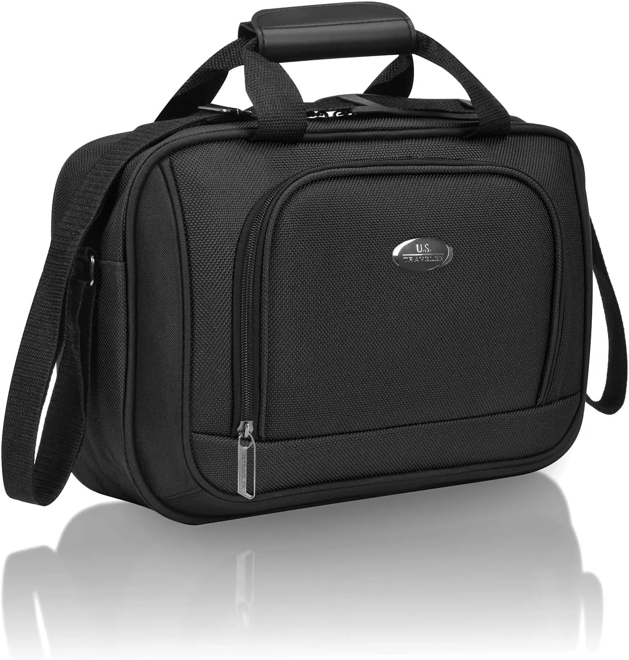 U.S. Traveler Lightweight Rolling 20" Carry On Luggage Softside Suitcase, Black, 4 Wheel