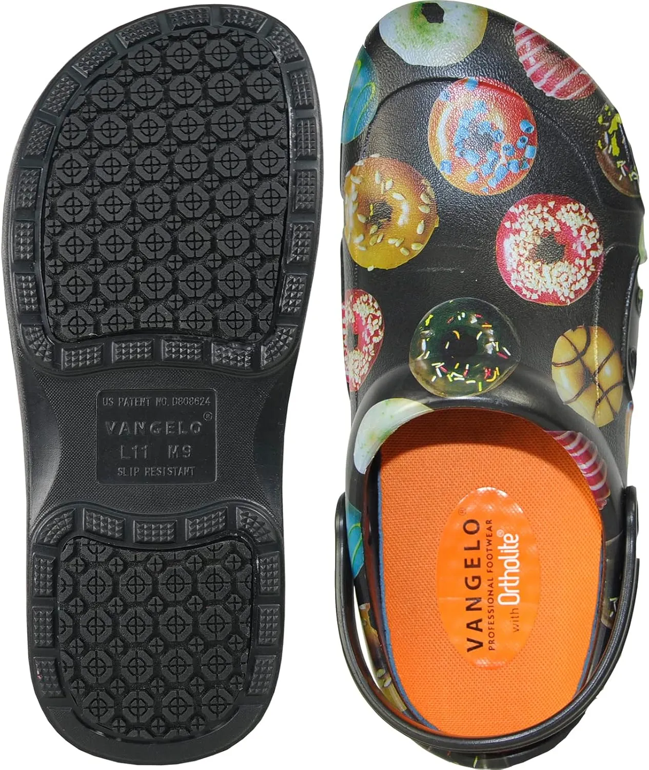 VANGELO Professional Slip Resistant Clog Waterproof Men Work Nurse Shoe Chef Shoe Ritz Black Lime White Multicolor