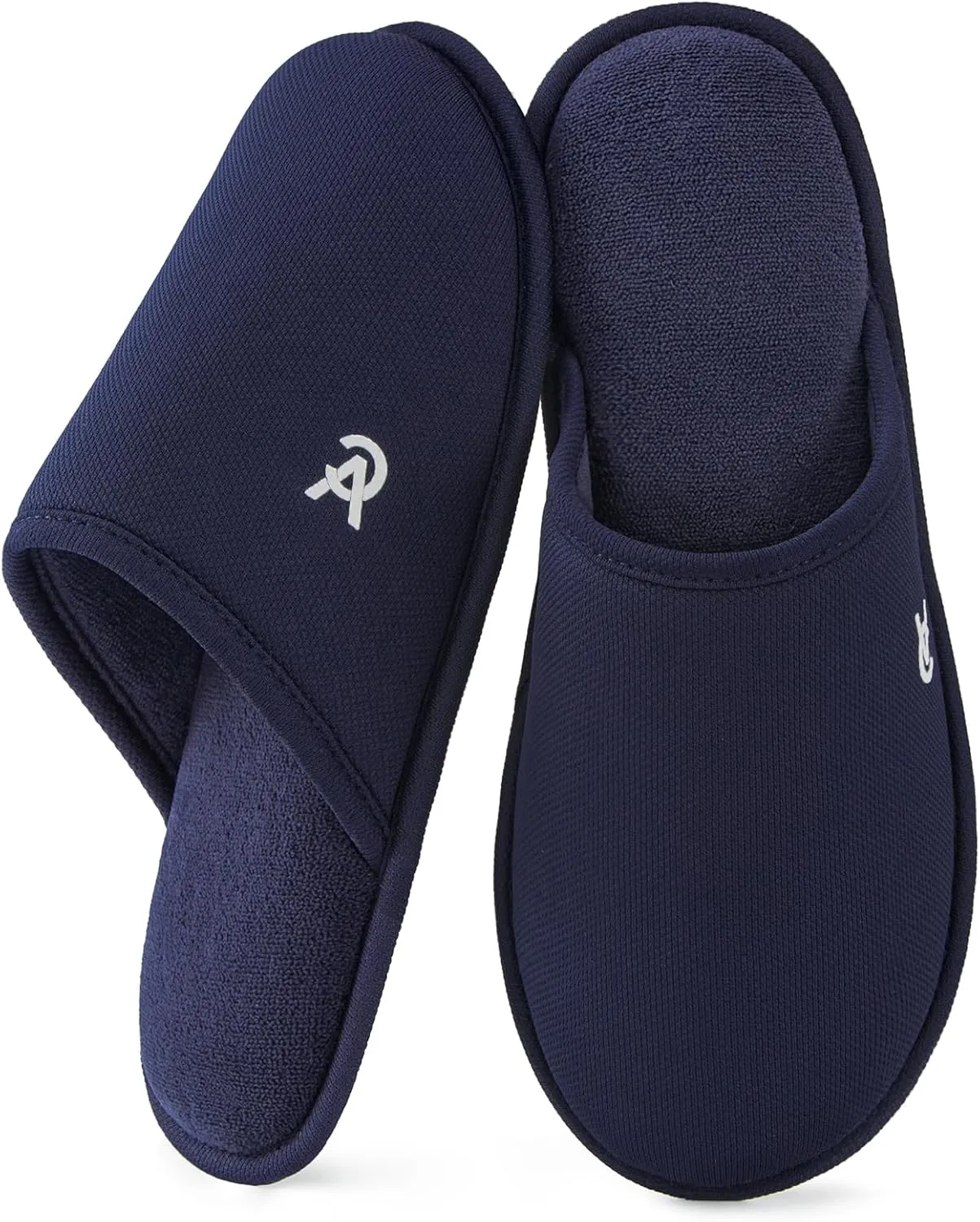 VeraCosy Men's Knitted Scottish Slippers with Soft Memory Foam Non Slip Indoor Rubber Sole