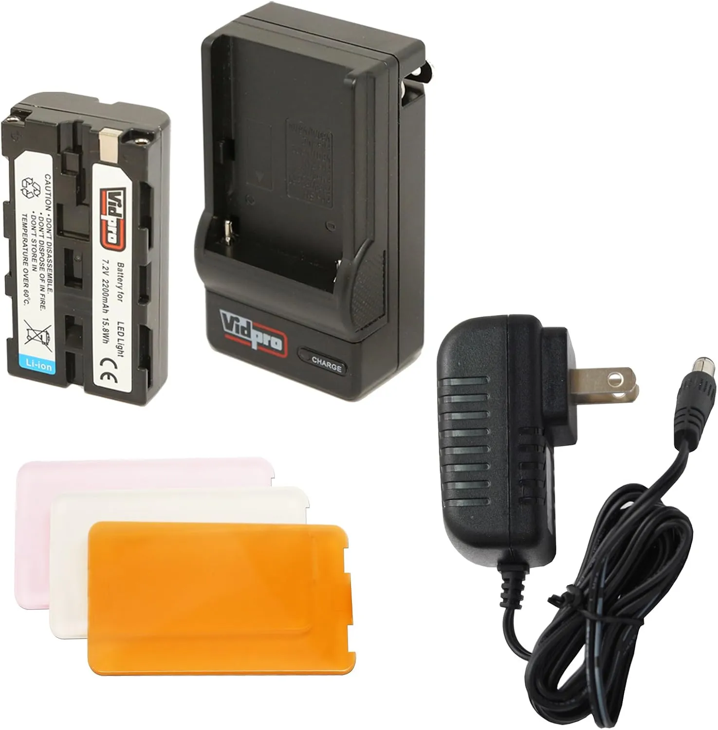 Vidpro LED-330 Photo and Video Light Kit - On Camera Panel LED Light - Adjustable and Dimmable Light Fits Cameras Video Camcorders and DLSR w/Hot Shoe Includes Rechargeable Battery Diffuser and More