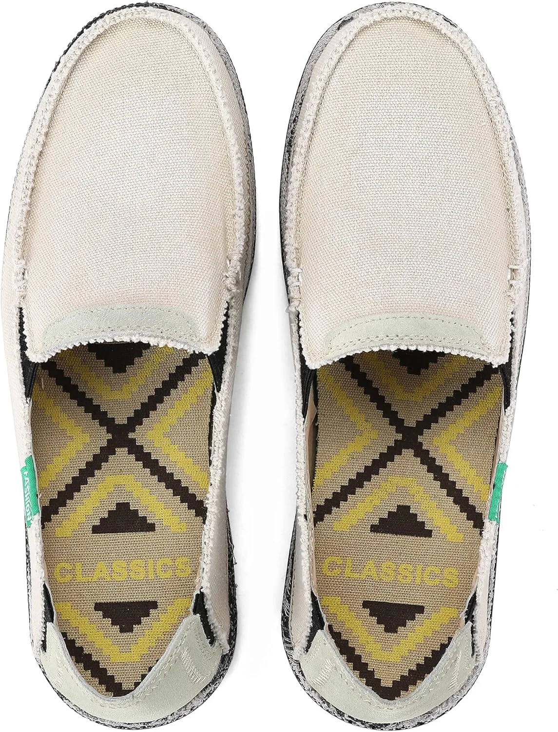 VILOCY Mens Slip on Deck Shoes Zero Drop Casual Canvas Loafer Vintage Flat Boat Shoes