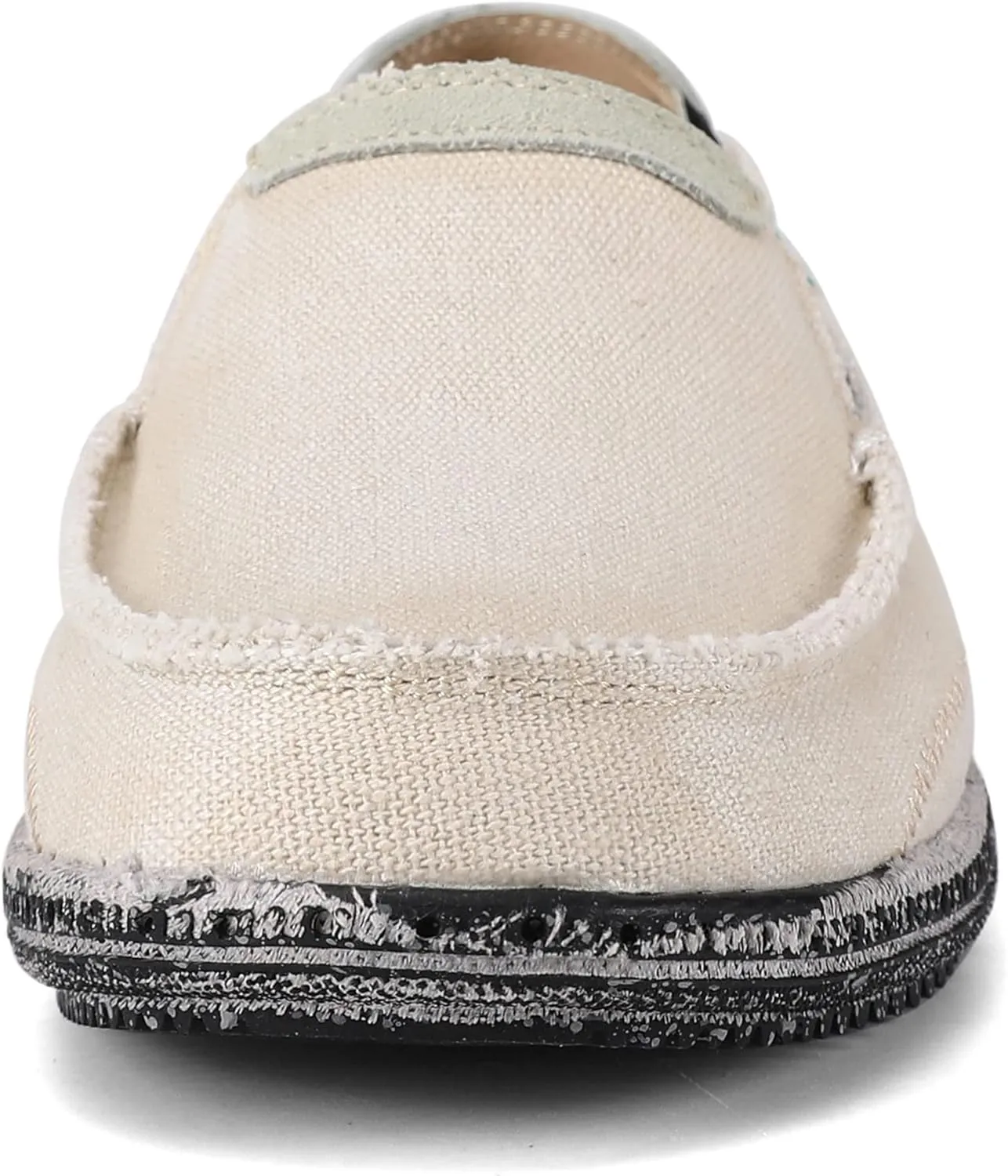 VILOCY Mens Slip on Deck Shoes Zero Drop Casual Canvas Loafer Vintage Flat Boat Shoes