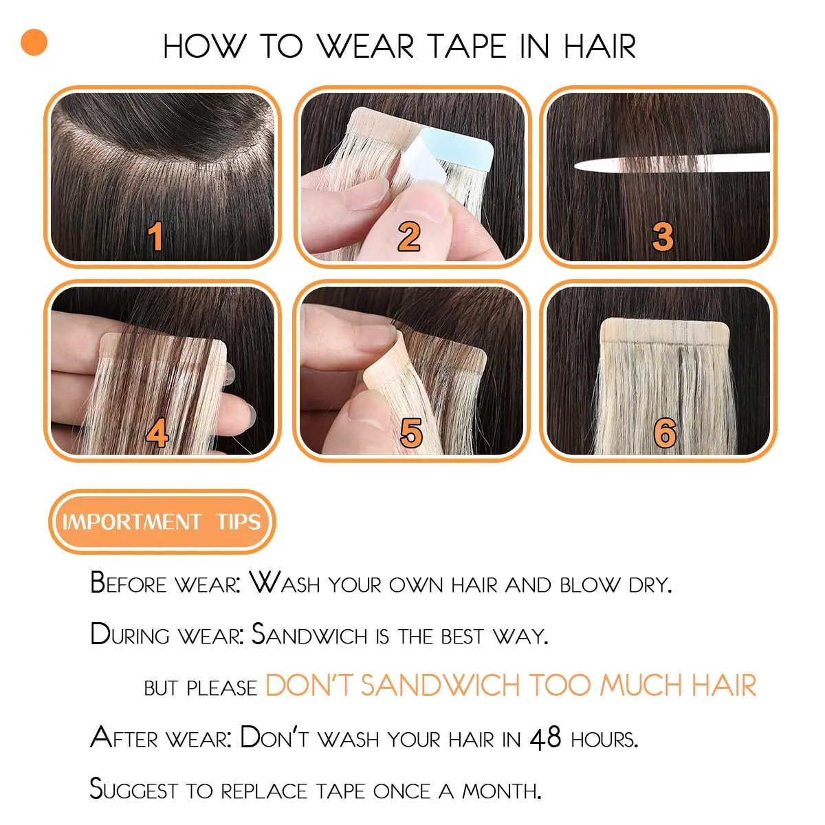 VINBAO Tape In Hair Extensions Human Hair Ombre Balayage Color 2/6/18 Ash Blonde Extensions Real Hair Glue In Extensions 50 Grams 20 Pieces (14inch, #2/6/18)