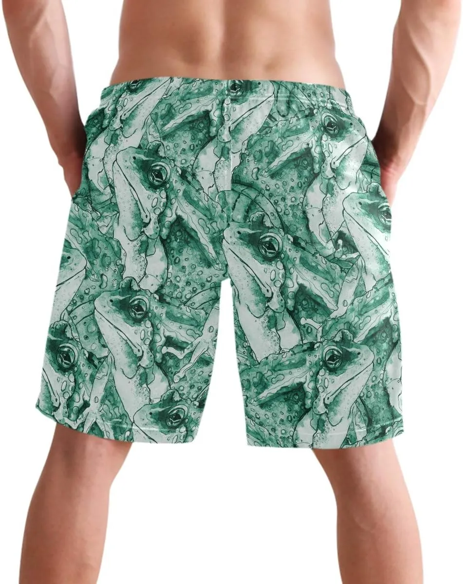 visesunny Stylish Mens Swim Trunks Quick Dry Beachwear Sports Swim Board Shorts Holiday Party Bathing Suits