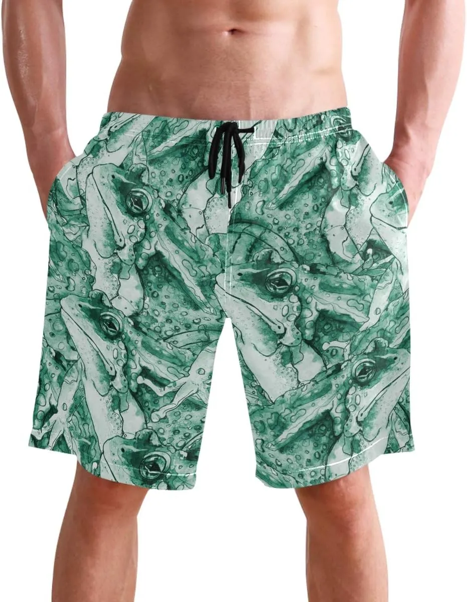 visesunny Stylish Mens Swim Trunks Quick Dry Beachwear Sports Swim Board Shorts Holiday Party Bathing Suits