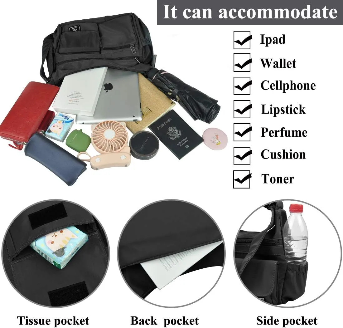 VOLGANIK ROCK Crossbody Bags for Women RFID Lightweight Travel Shoulder Bag Waterproof Nylon purses and handbags Pocketbook